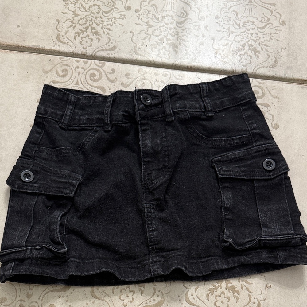 Black Mini Cargo Skirt with Pockets